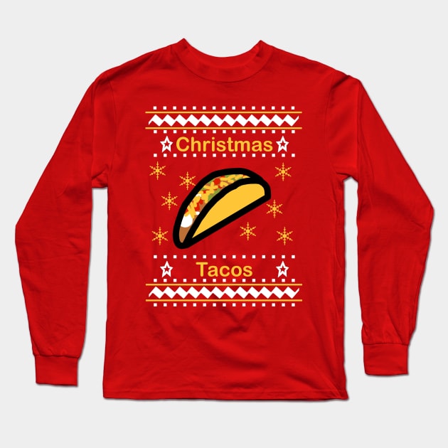 Christmas Tacos Long Sleeve T-Shirt by ellenhenryart